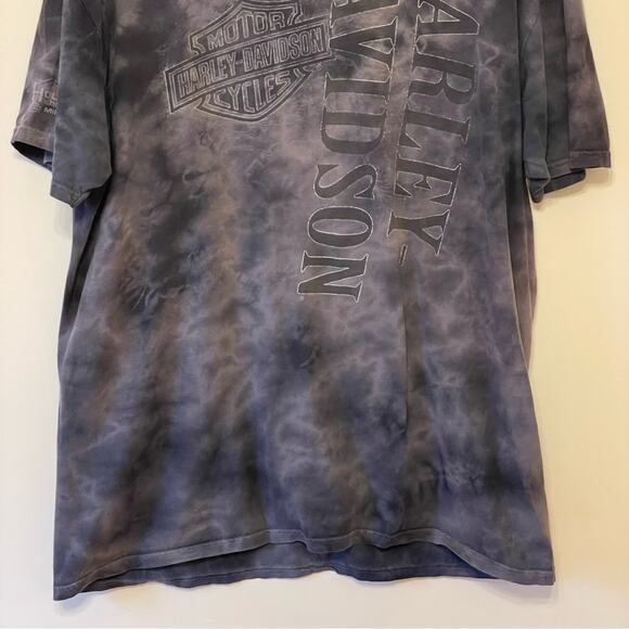 House of Harley-Davidson Motorcycles 2XL tie dye short sleeve t-shirt gray black - Picture 3 of 7